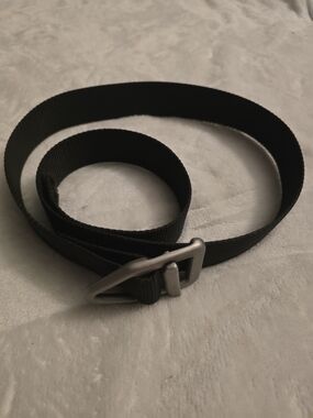 Men's Black Webbing Belt with Matte Metal Buckle